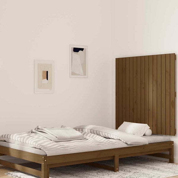 vidaXL Tête de lit murale marron miel 95,5x3x90 cm Bois de pin massif