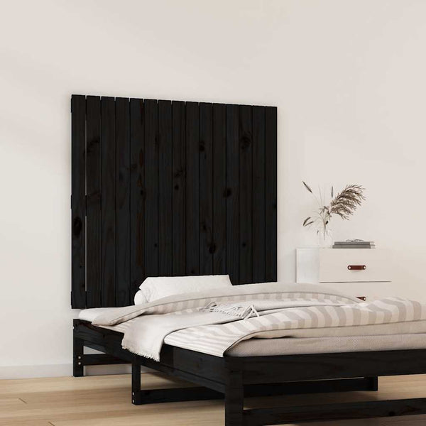 Schwarzes Wand-Kopfteil Kiefer Massivholz 95,5cm