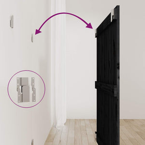 Schwarzes Wand-Kopfteil Kiefer Massivholz 95,5cm