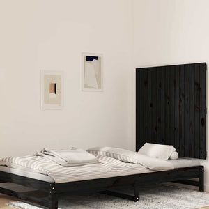 Schwarzes Wand-Kopfteil Kiefer Massivholz 95,5cm