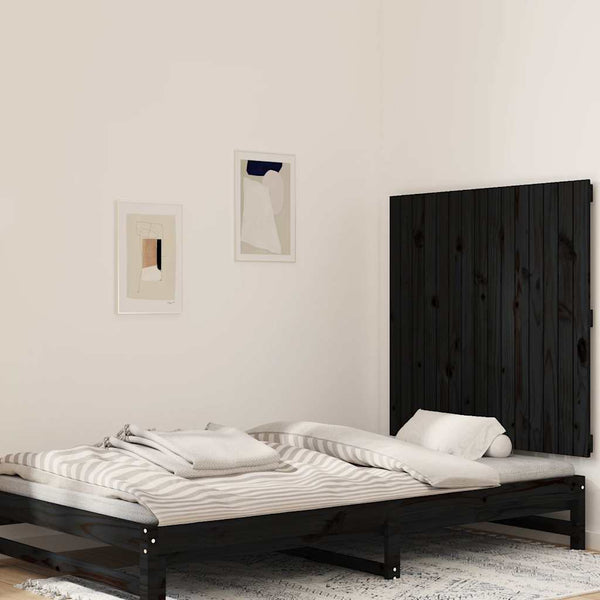 Schwarzes Wand-Kopfteil Kiefer Massivholz 95,5cm