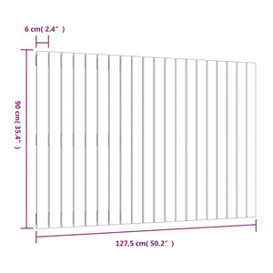 Graues Wand-Kopfteil 127,5cm Kiefer Massivholz