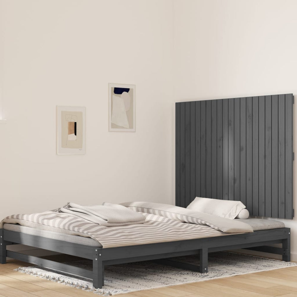 Graues Wand-Kopfteil 127,5cm Kiefer Massivholz