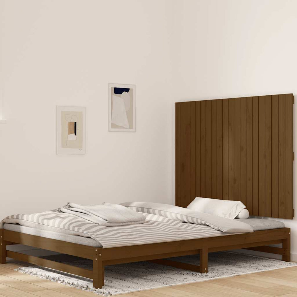 Wand Kopfteil Honigbraun 127,5x90cm Kiefer Massivholz