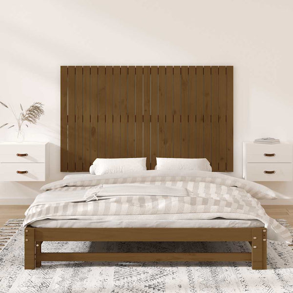 Wand Kopfteil Honigbraun 147cm Kiefer Massivholz