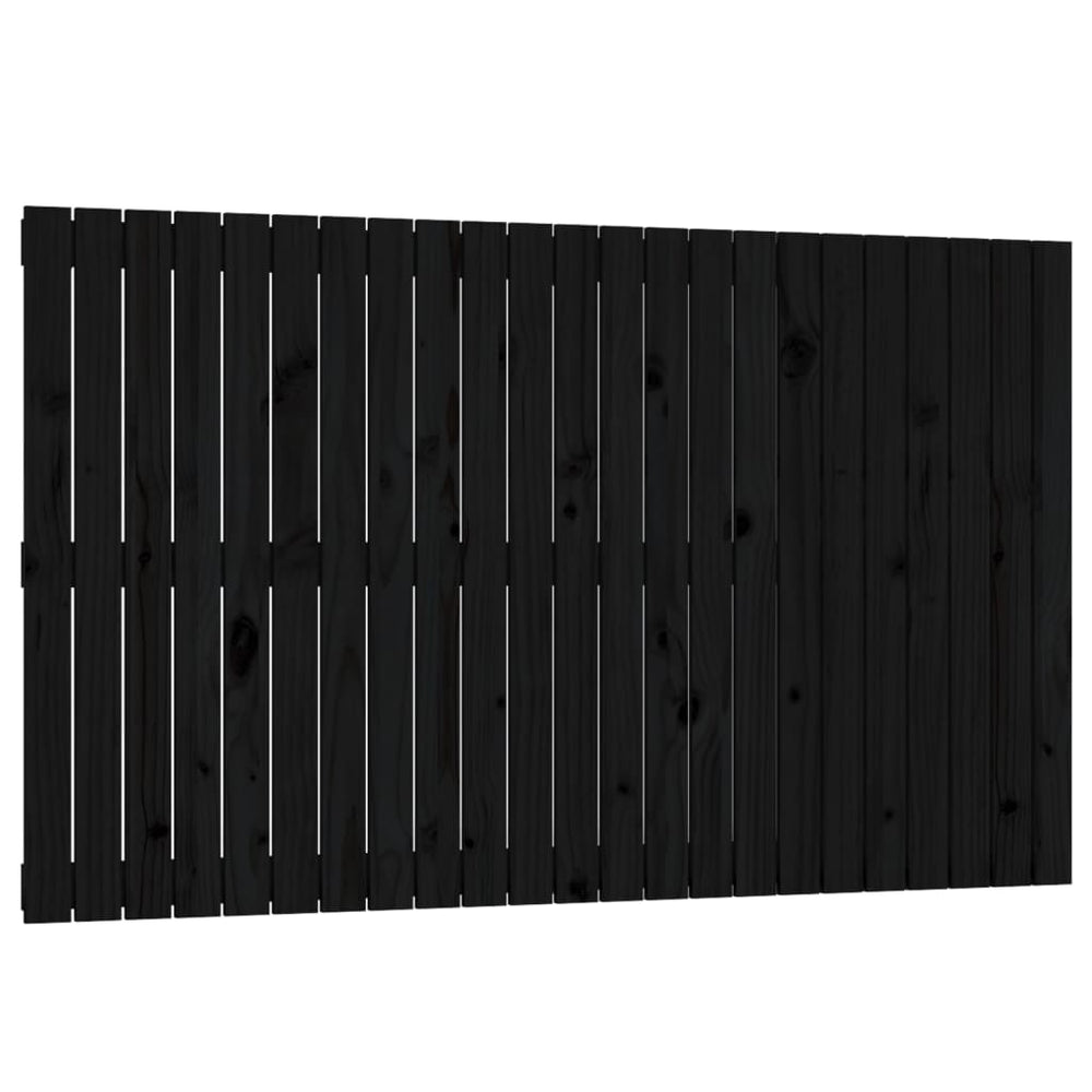 Schwarzes Wandkopfteil 147cm Kiefer Massivholz