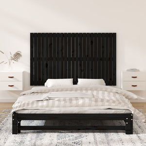 Schwarzes Wandkopfteil 147cm Kiefer Massivholz