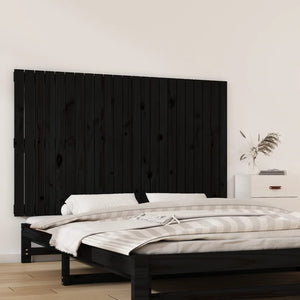 Schwarzes Wandkopfteil 147cm Kiefer Massivholz