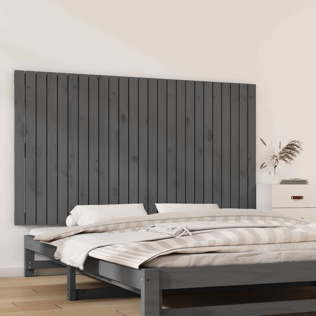 Wand Kopfteil Grau 159,5cm Kiefer Massivholz