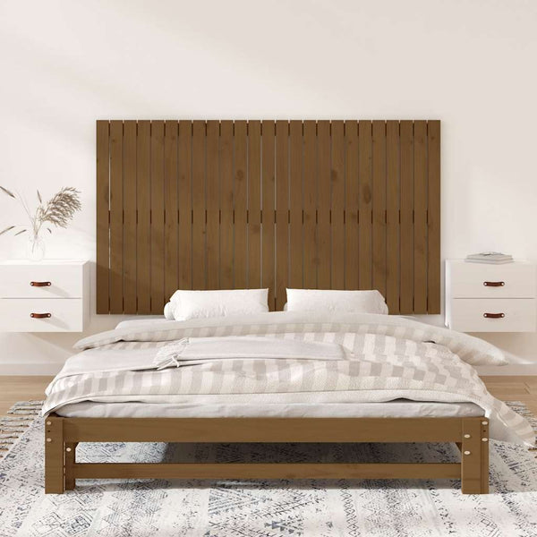 Wand Kopfteil Honigbraun 160cm Kiefer Massivholz