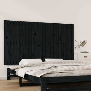 Wand Kopfteil Schwarz 160cm Massivholz