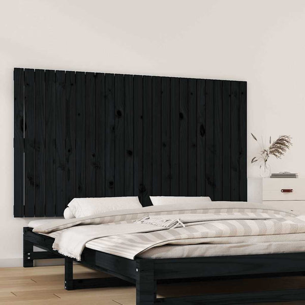 Wand Kopfteil Schwarz 160cm Massivholz