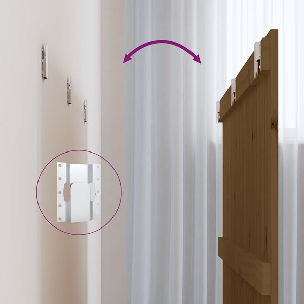 Wand Kopfteil Honigbraun 166cm Massivholz