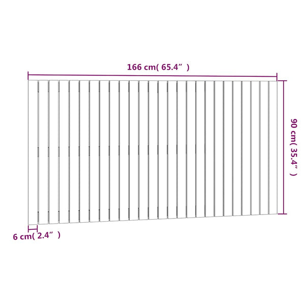 Wand Kopfteil Honigbraun 166cm Massivholz