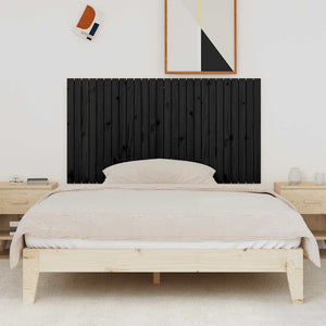 Schwarzes Wandkopfteil 166cm Massivholz