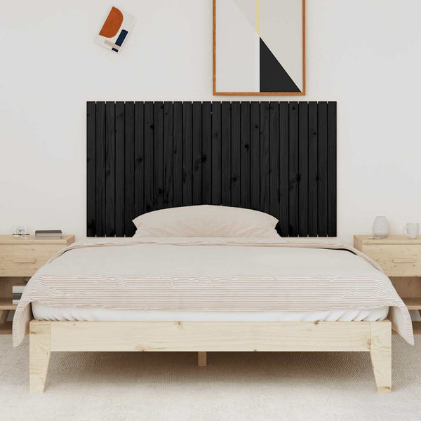 Schwarzes Wandkopfteil 166cm Massivholz