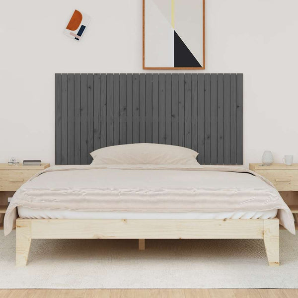 Graues Wand Kopfteil 185cm Massivholz