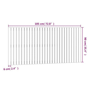 Graues Wand Kopfteil 185cm Massivholz