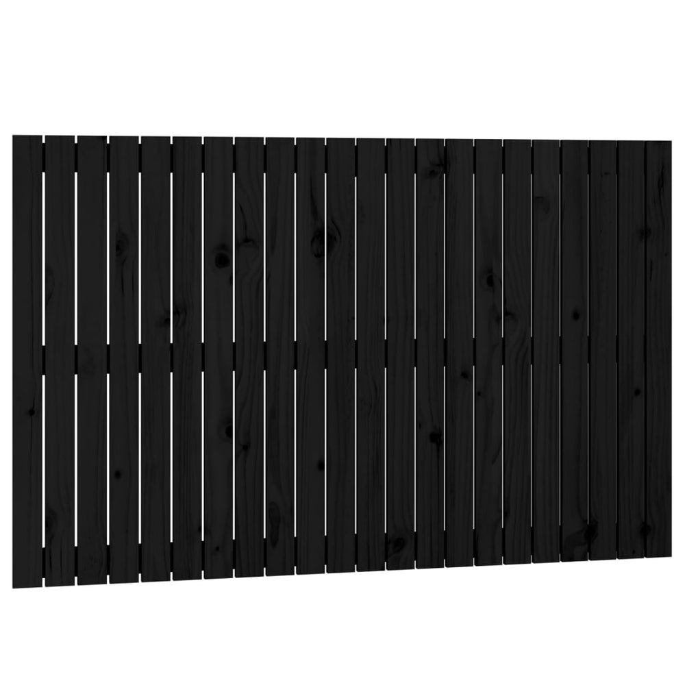 vidaXL Wall Headboard Black 140x3x90 cm Solid Pine