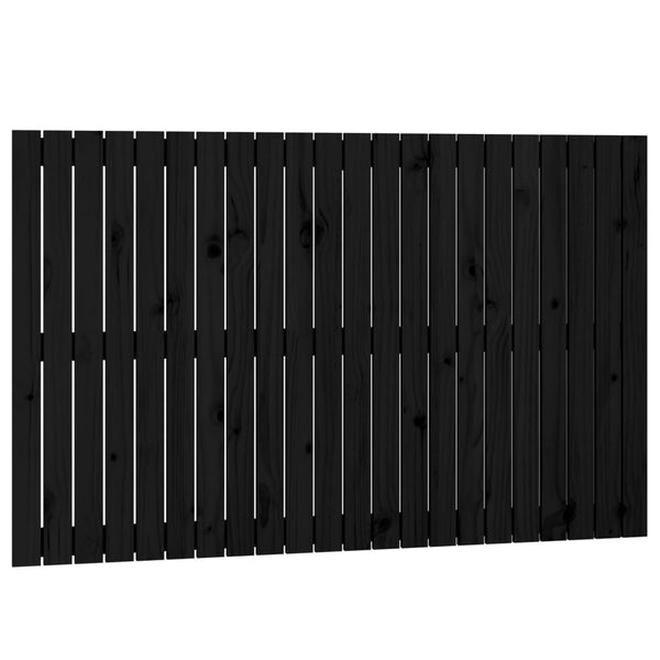 Schwarzes Wand-Kopfteil 140cm Kiefer Massivholz