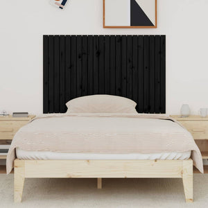 Schwarzes Wand-Kopfteil 140cm Kiefer Massivholz
