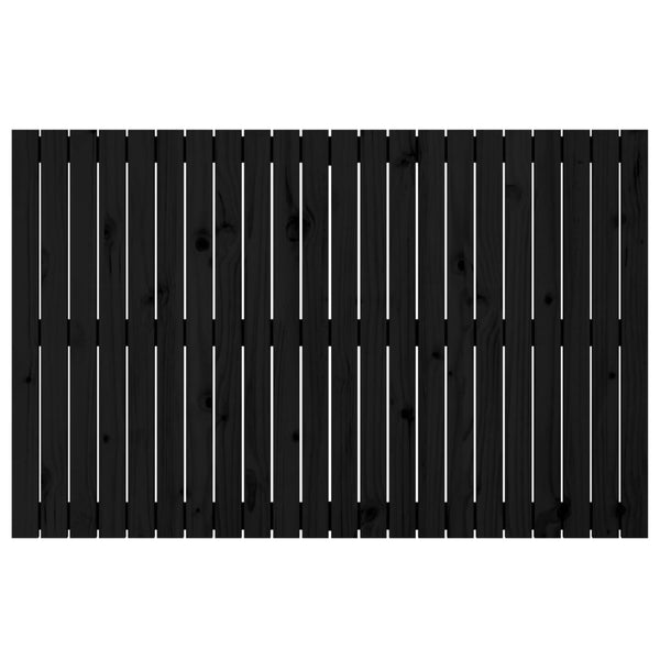 Schwarzes Wand-Kopfteil 140cm Kiefer Massivholz