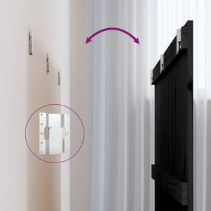 Schwarzes Wand-Kopfteil 140cm Kiefer Massivholz
