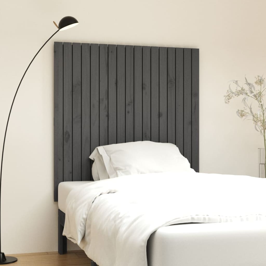 Graues Wand-Kopfteil 108cm Kiefer Massivholz