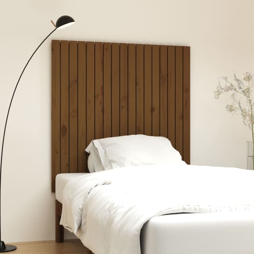 Wand Kopfteil Honigbraun Kiefer Massivholz 108cm