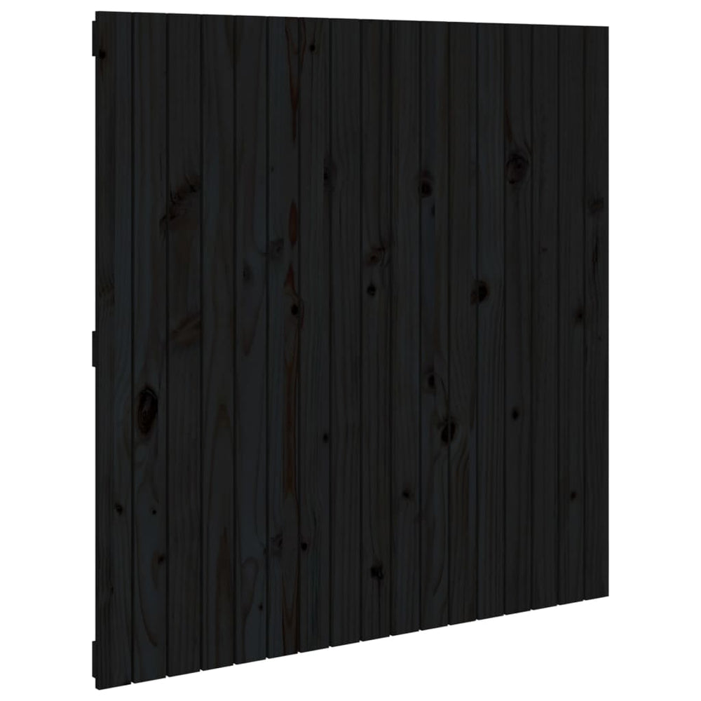 vidaXL Wall Headboard Black 108x3x110 cm Solid Pine