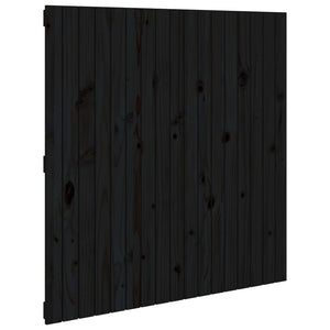 Schwarzes Wand-Kopfteil 108 cm Kiefer Massivholz