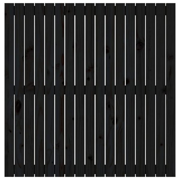 Schwarzes Wand-Kopfteil 108 cm Kiefer Massivholz