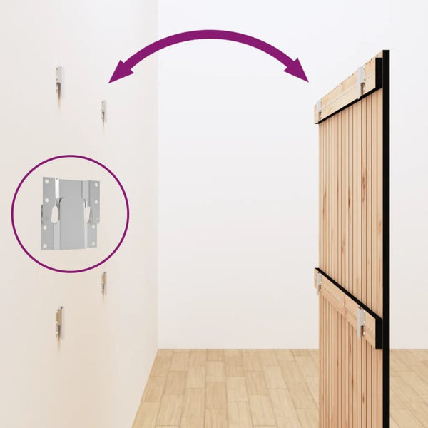 Schwarzes Wand-Kopfteil 108 cm Kiefer Massivholz