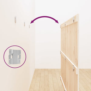 Wand Kopfteil Weiß 204x110cm Kiefer Massivholz