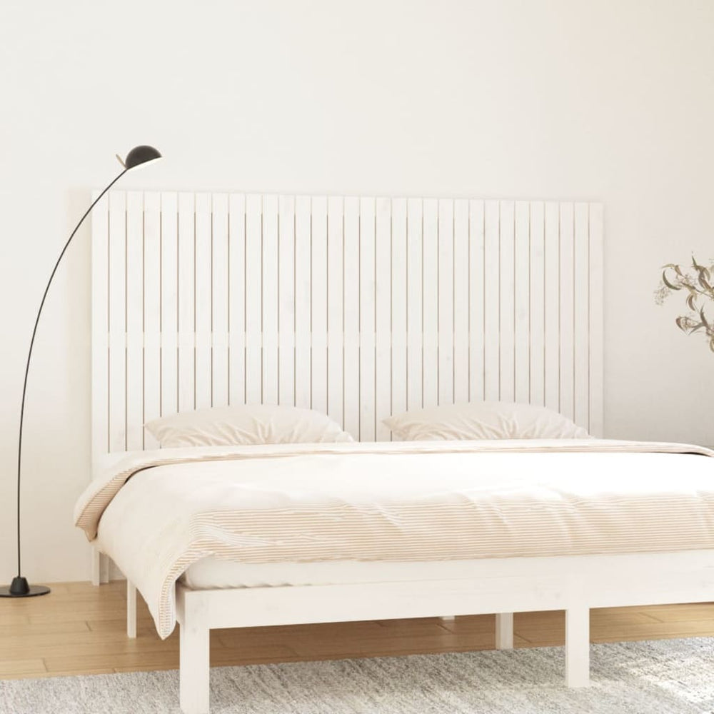 vidaXL Wall Headboard White 204x3x110 cm Solid Pine Wood
