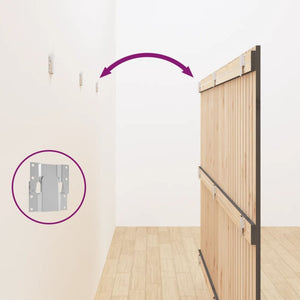 Wand Kopfteil Grau 204cm Kiefer Massivholz