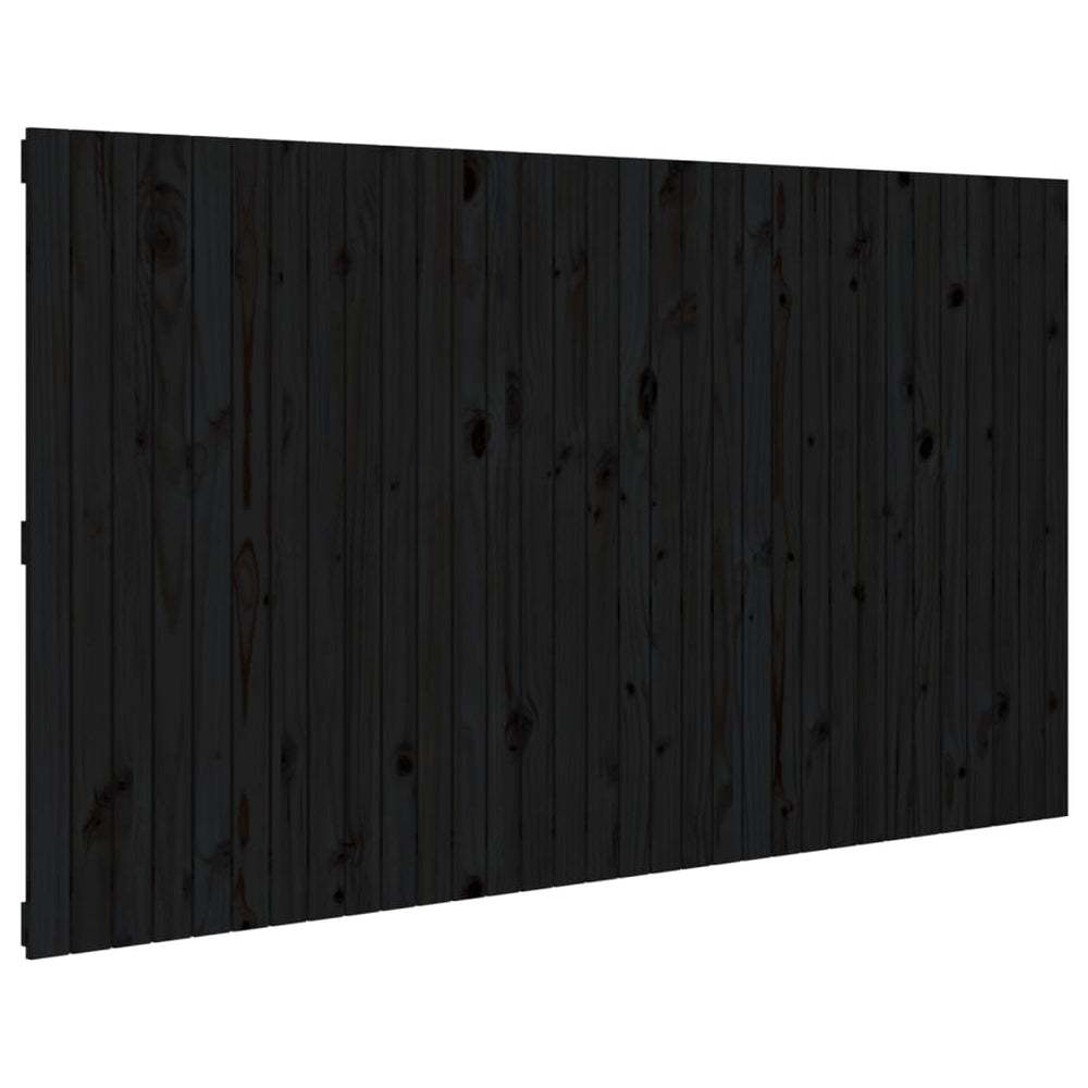 vidaXL Wall Headboard Black 204x3x110 cm Solid Pine Wood