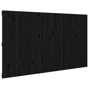 Schwarzes Wandkopfteil 204cm Kiefer Massivholz
