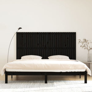 Schwarzes Wandkopfteil 204cm Kiefer Massivholz