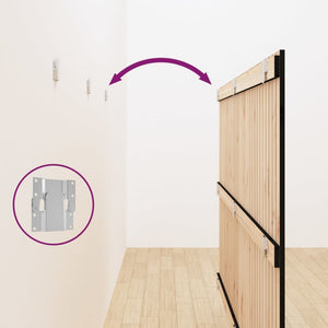 Schwarzes Wandkopfteil 204cm Kiefer Massivholz