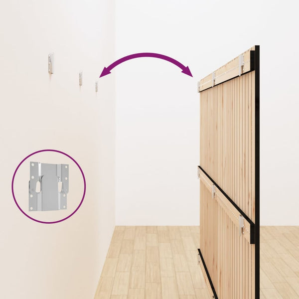 Schwarzes Wandkopfteil 204cm Kiefer Massivholz