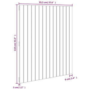 Graues Wand-Kopfteil 95,5cm Kiefer Massivholz