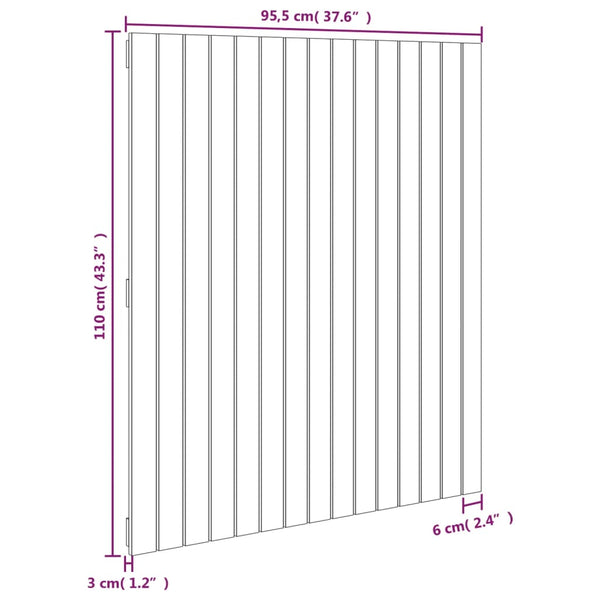 Graues Wand-Kopfteil 95,5cm Kiefer Massivholz
