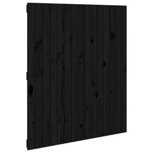 Schwarzes Wand-Kopfteil 95,5cm Kiefer Massivholz