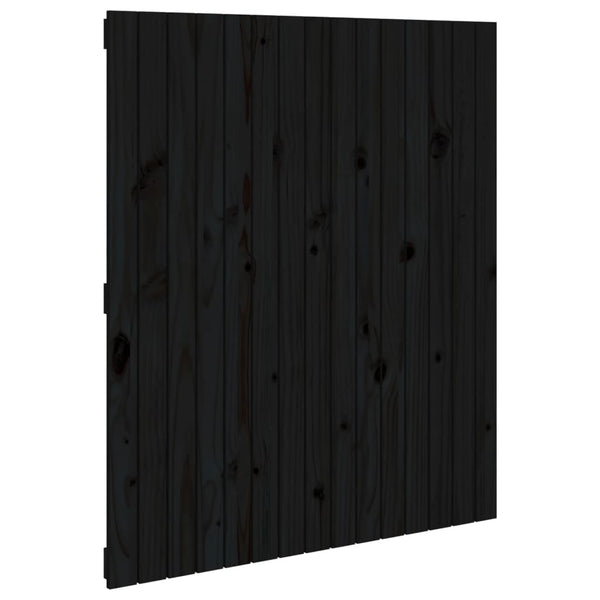 Schwarzes Wand-Kopfteil 95,5cm Kiefer Massivholz