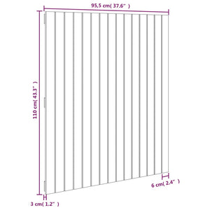 Schwarzes Wand-Kopfteil 95,5cm Kiefer Massivholz