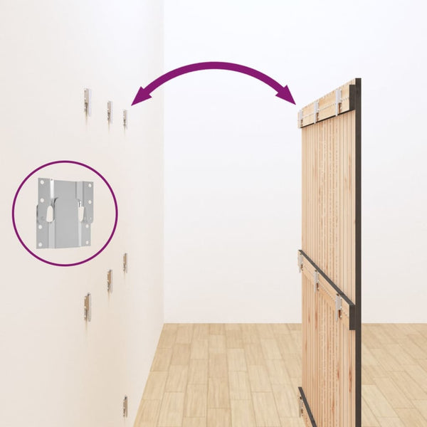 Graues Wand-Kopfteil 127,5cm Kiefer Massivholz