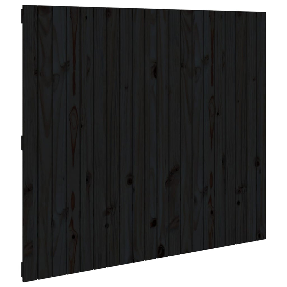 vidaXL Wall Headboard Black 127.5x3x110 cm Solid Pine Wood