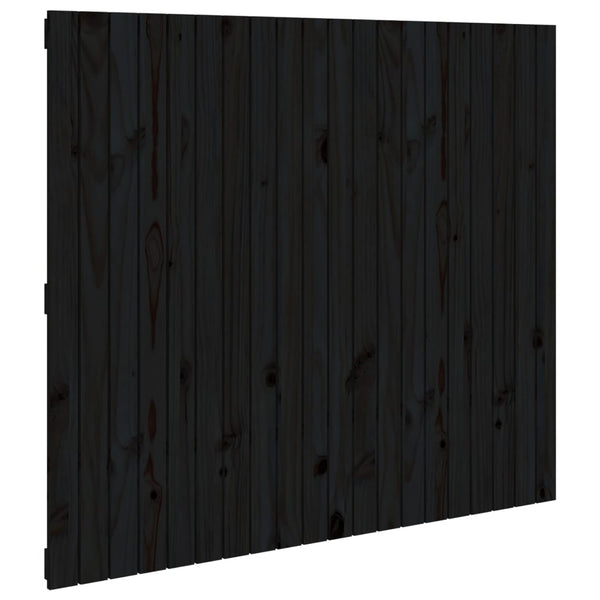 Schwarzes Wand-Kopfteil 127,5 cm Kiefer Massivholz