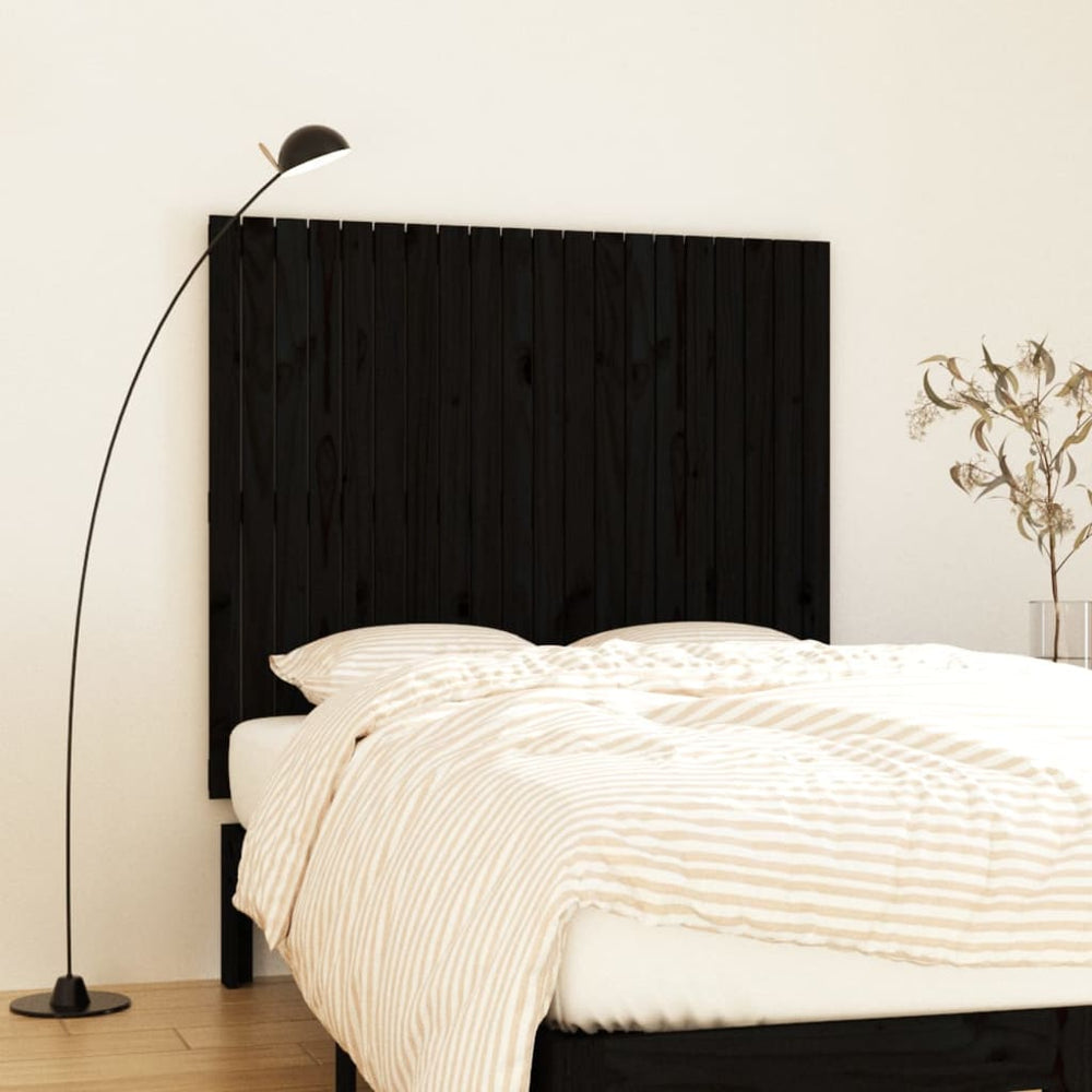 vidaXL Wall Headboard Black 127.5x3x110 cm Solid Pine Wood